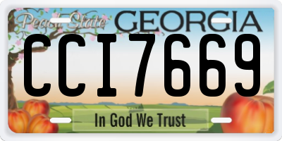 GA license plate CCI7669