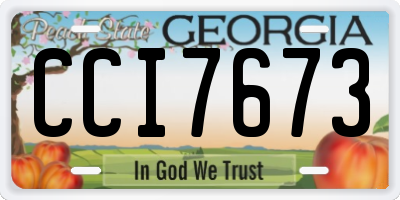 GA license plate CCI7673