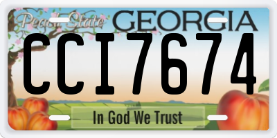 GA license plate CCI7674