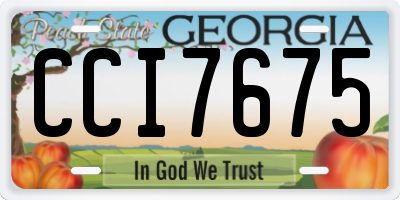 GA license plate CCI7675