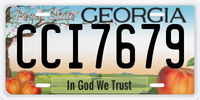 GA license plate CCI7679