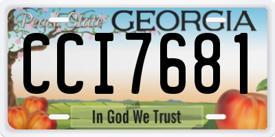 GA license plate CCI7681