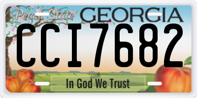 GA license plate CCI7682