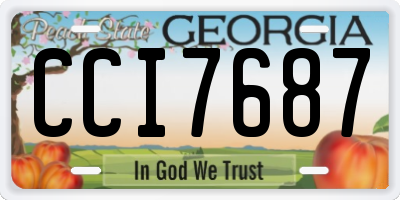 GA license plate CCI7687