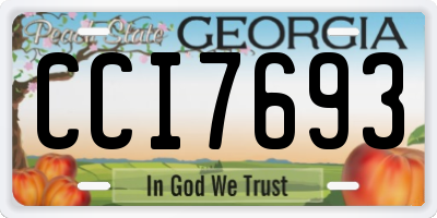 GA license plate CCI7693
