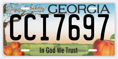 GA license plate CCI7697