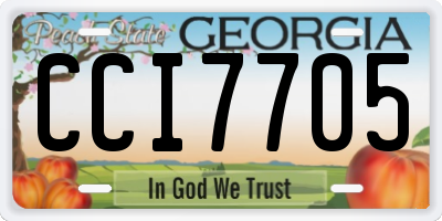 GA license plate CCI7705