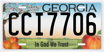 GA license plate CCI7706