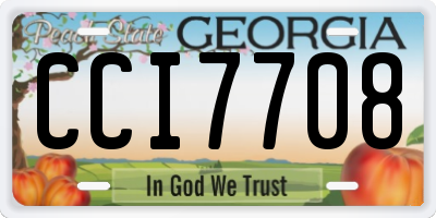 GA license plate CCI7708