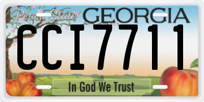 GA license plate CCI7711