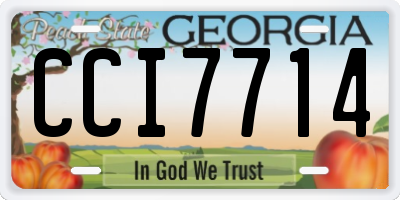 GA license plate CCI7714