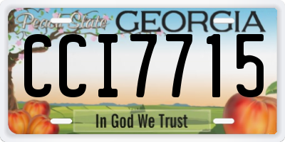 GA license plate CCI7715