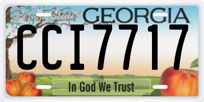 GA license plate CCI7717