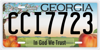 GA license plate CCI7723