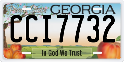 GA license plate CCI7732