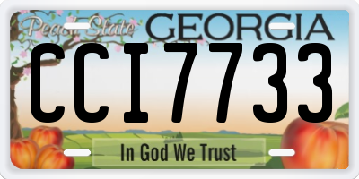 GA license plate CCI7733