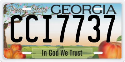 GA license plate CCI7737