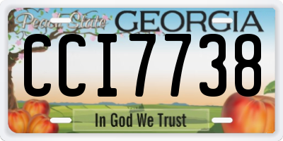 GA license plate CCI7738