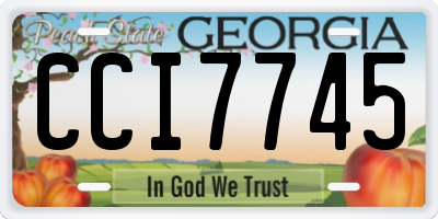 GA license plate CCI7745