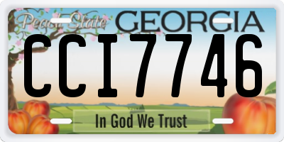 GA license plate CCI7746