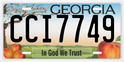 GA license plate CCI7749
