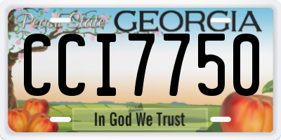 GA license plate CCI7750