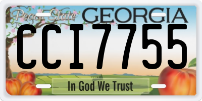 GA license plate CCI7755