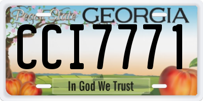 GA license plate CCI7771