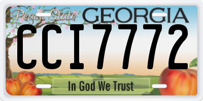 GA license plate CCI7772