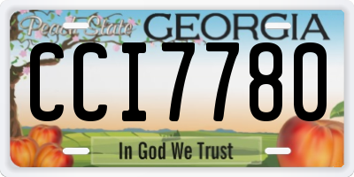 GA license plate CCI7780