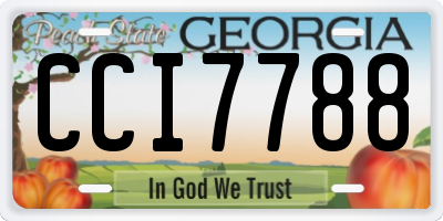 GA license plate CCI7788