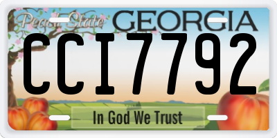 GA license plate CCI7792