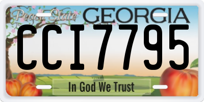 GA license plate CCI7795