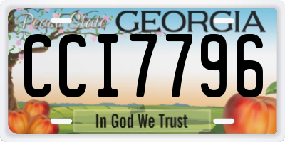 GA license plate CCI7796