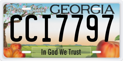 GA license plate CCI7797
