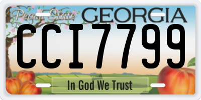 GA license plate CCI7799