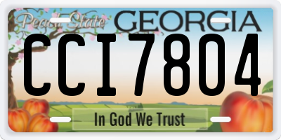 GA license plate CCI7804