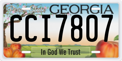 GA license plate CCI7807