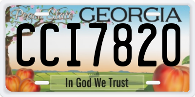 GA license plate CCI7820