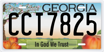 GA license plate CCI7825