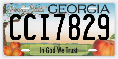 GA license plate CCI7829