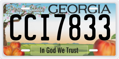GA license plate CCI7833