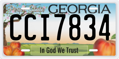 GA license plate CCI7834