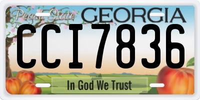 GA license plate CCI7836