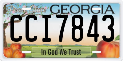 GA license plate CCI7843
