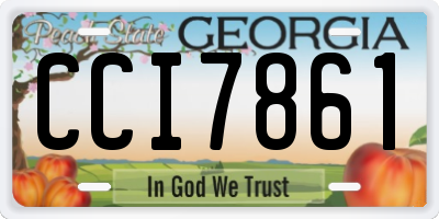 GA license plate CCI7861