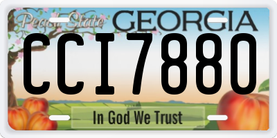 GA license plate CCI7880