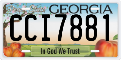 GA license plate CCI7881