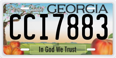 GA license plate CCI7883