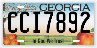 GA license plate CCI7892